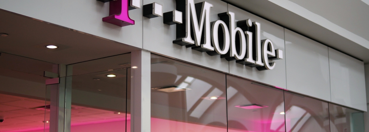 T Mobile store front inside a mall in New Jersey.