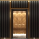 Modern elevator doors in art deco lobby